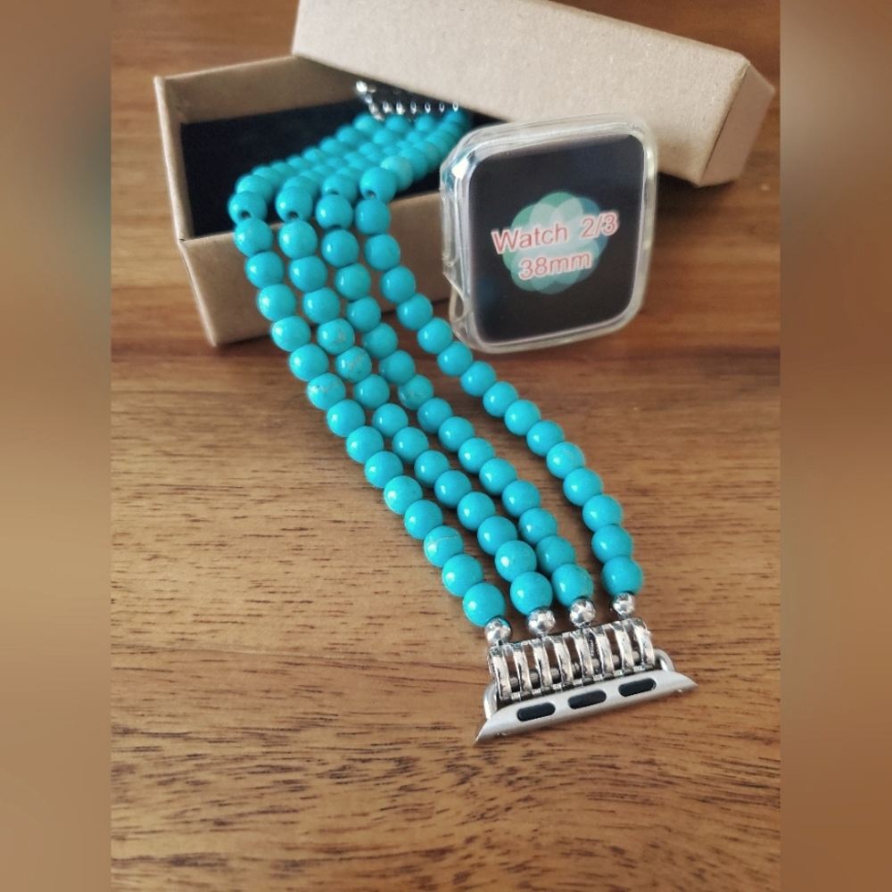 Turquoise Beaded Apple Watch Band